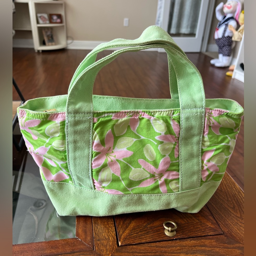 Vintage Lilly Pulitzer canvas small tote bag